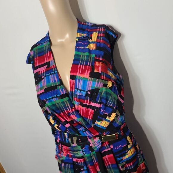 Ellen Tracy Sleeveless Sheath multi color Dress - Picture 5 of 11